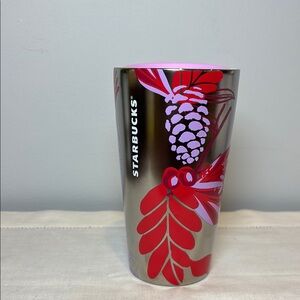 RARE! Starbucks 2021 Holiday Ceramic
Tumbler 12oz w/ Lid, Silver Lilac Red